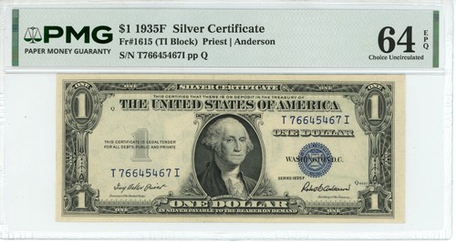 1935f silver certificate - 1935f,