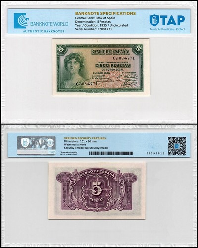 Spain pesetas 1935 - spain, pesetas,
